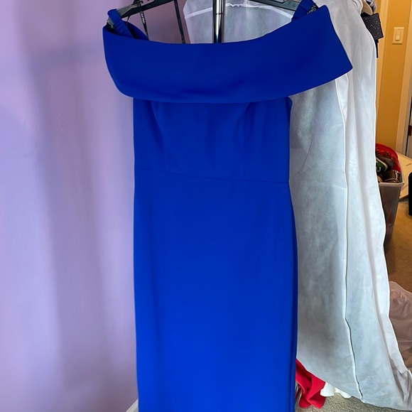 NWT Calvin Klein Blue Bodycon off the shoulder - Picture 2 of 4